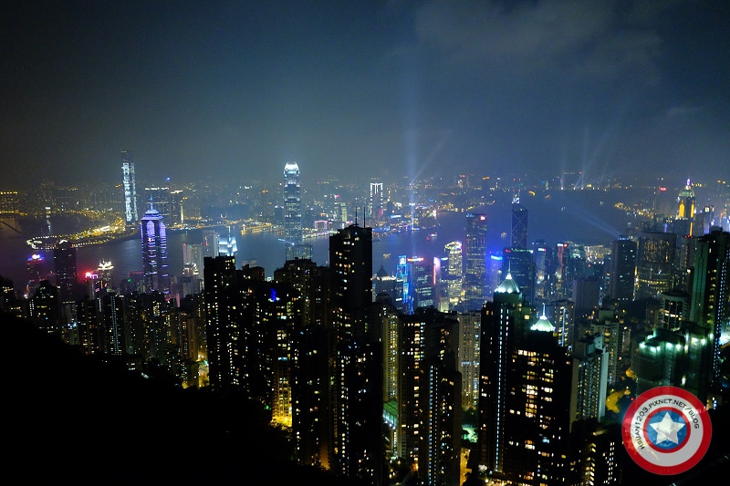 香港中環。山頂纜車太平山夜景
