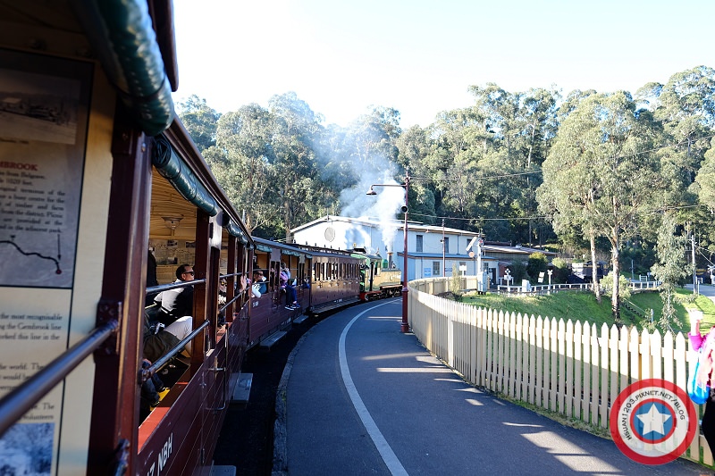 〔墨爾本。Melbourne〕。必來，坐窗邊的蒸汽火車｜Puffing Billy Railway